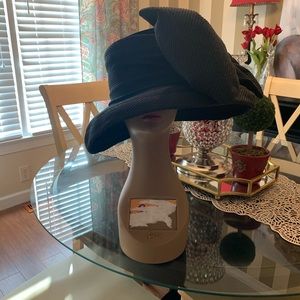 Black felt hat with big bow
